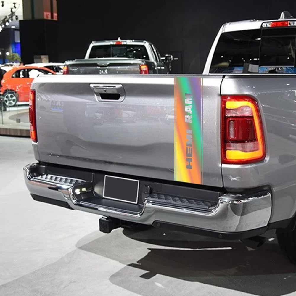 Rear Tailgate Custom Letter Decal for Dodge RAM 1500 / 2500 HEMI Rebel | 12-Color Vinyl Truck Sticker