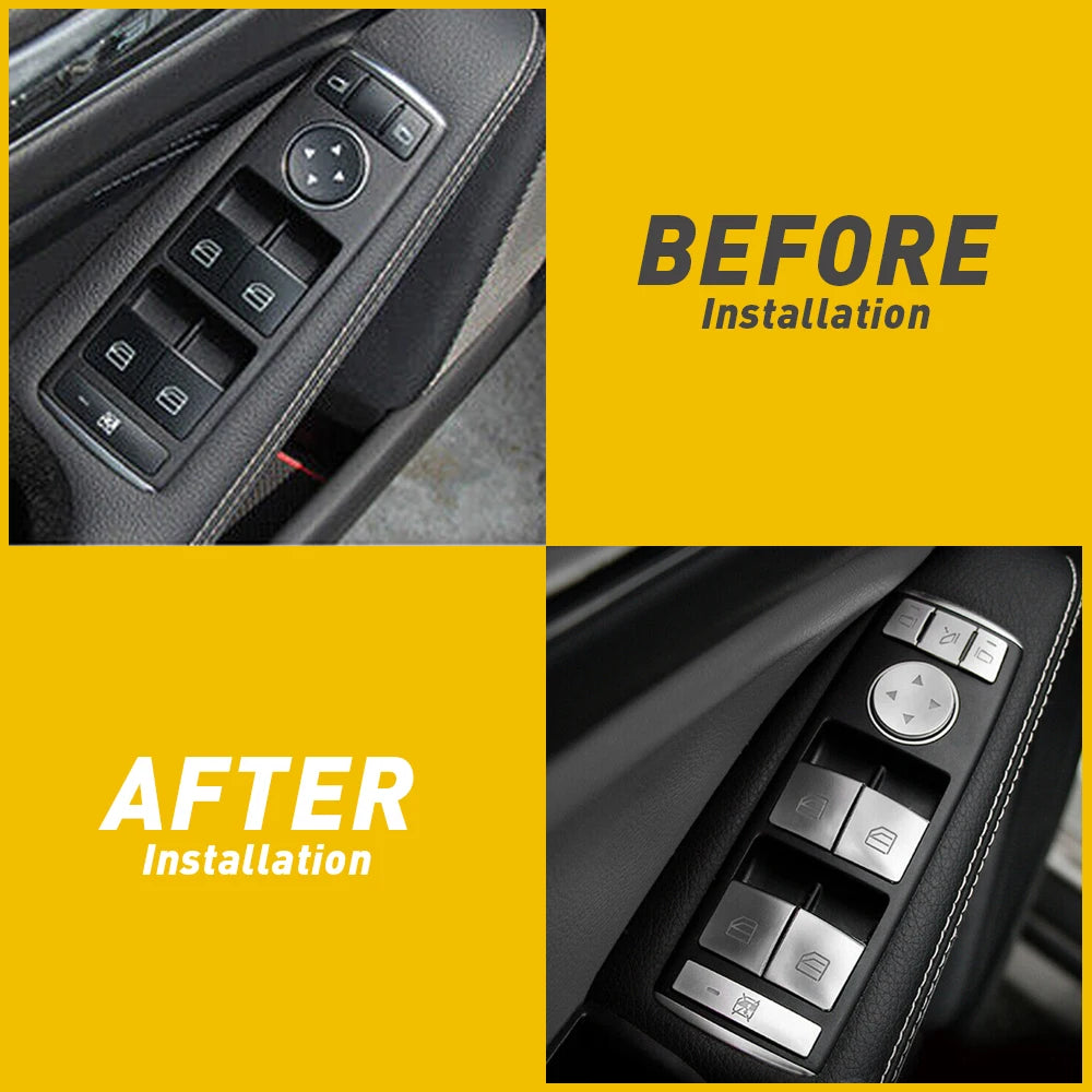 Door Armrest Window Switch Button Trim for Mercedes C180/C200 | 14pc