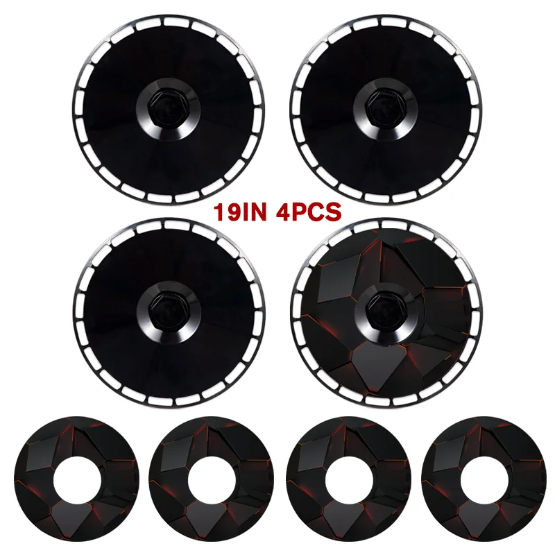 19" DIY Wheel Cover Hub Caps for Tesla Model Y | 4-Piece Style Change Replacement Set
