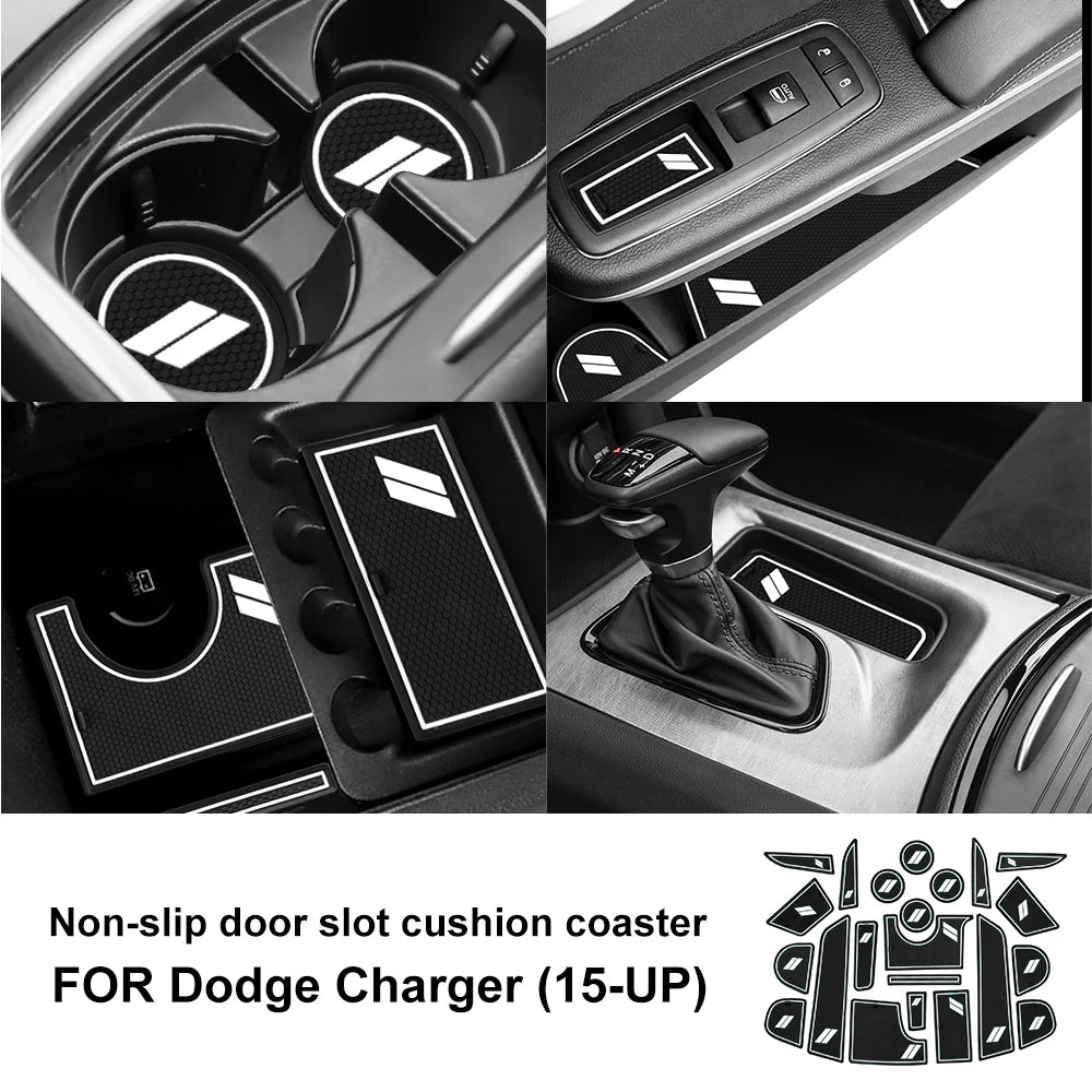 Anti-Slip Cup Holder Mat for Dodge Durango (2014–2020) / Charger (2015–2023) | CCC Waterproof KUNGKIC