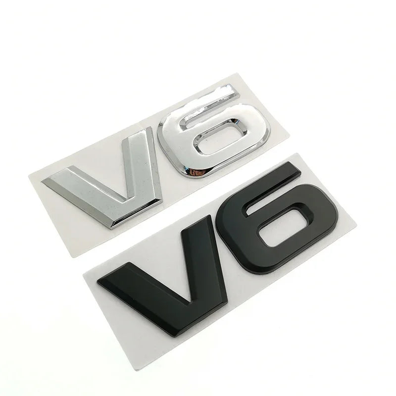 3D V6 Logo Badge Emblem | Universal Auto Decal for Mercedes, BMW, Audi, Ford & More