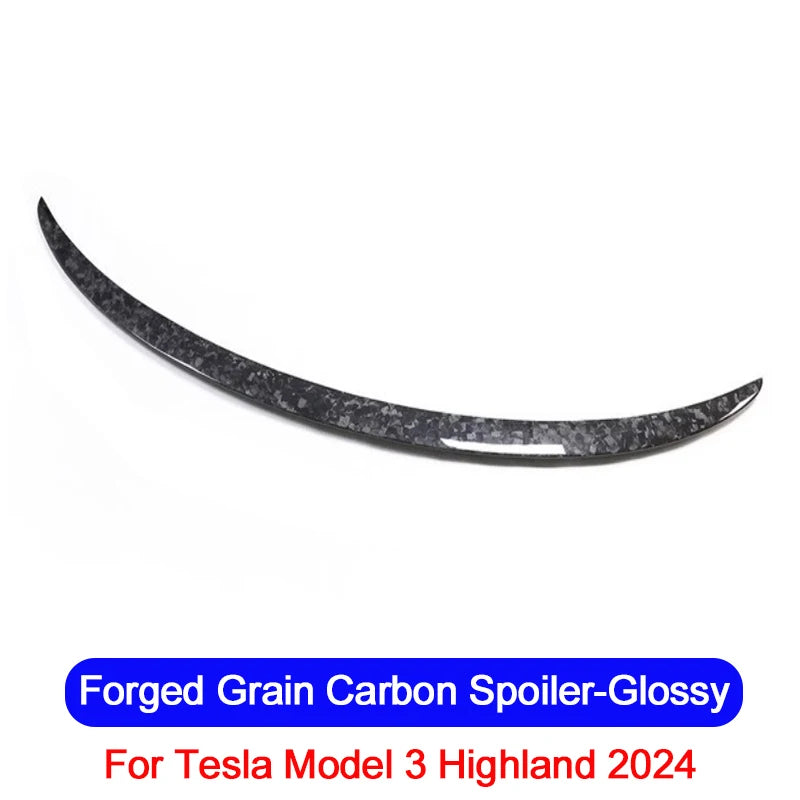 Forged Carbon Grain Rear Trunk Spoiler for Tesla Model 3 Highland (2024) | Gloss & Matte Finish