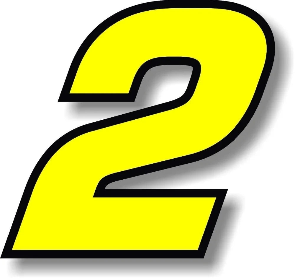 Number Sticker Invidual F155 Number Vinyl Sticker – Yellow Black Border | Digits 0–9 | 2 Sizes ...