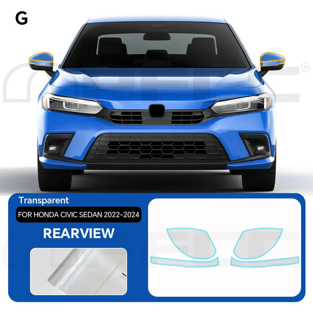 Precut PPF for Honda Civic Sedan (2022–2024) | TPU Headlight & Mirror Paint Protection Film