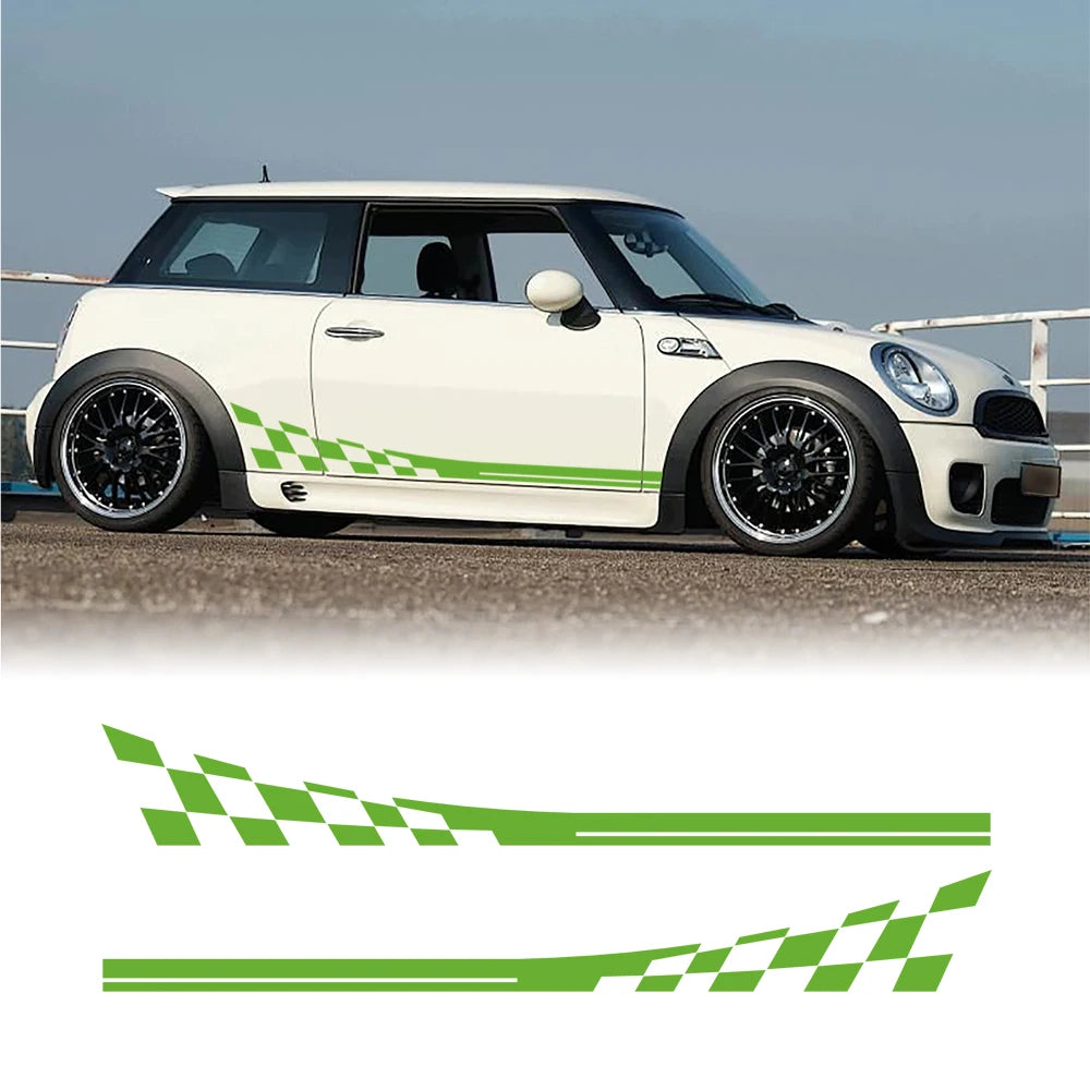Checkered Flag Side Skirt Decals for Mini Cooper S / JCW / Clubman / Countryman | Racing Vinyl