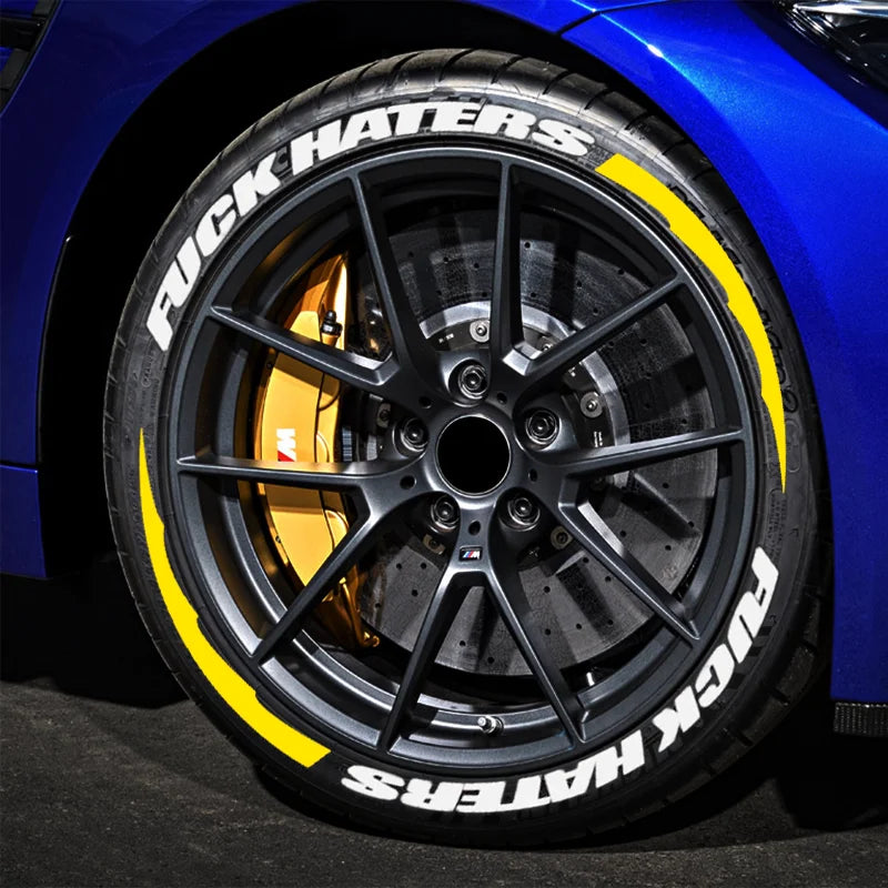FUXK HATERS Tire Lettering Sticker 1.06" | Universal PVC Sidewall
