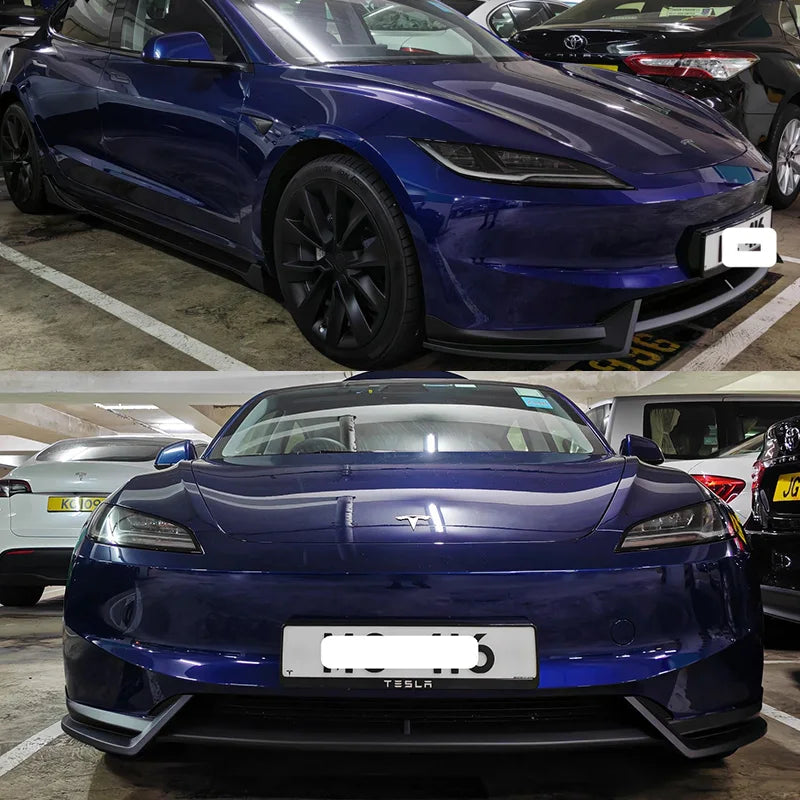 Full Body Kit — Bumper Lips, Diffuser & Spoiler for Tesla Models | Gloss Black & Carbon Tuning