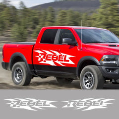 HEMI Door Side Graphic Decal for Dodge RAM 1500 / 2500 / 3500 Rebel | 2-Piece Vinyl Sticker