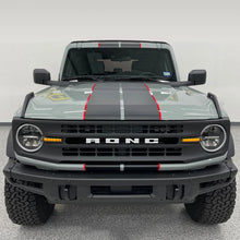 Load image into Gallery viewer, Matte Black Double Stripe Hood Scoop Decal for Ford Bronco (2021–2023) | Personalized Vinyl Overlay