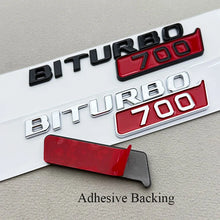 Cargar imagen en el visor de la galería, 2-Piece BITURBO 700 Letters Fender Side Badge Emblem Decal for Mercedes-Benz AMG | 3D Sticker