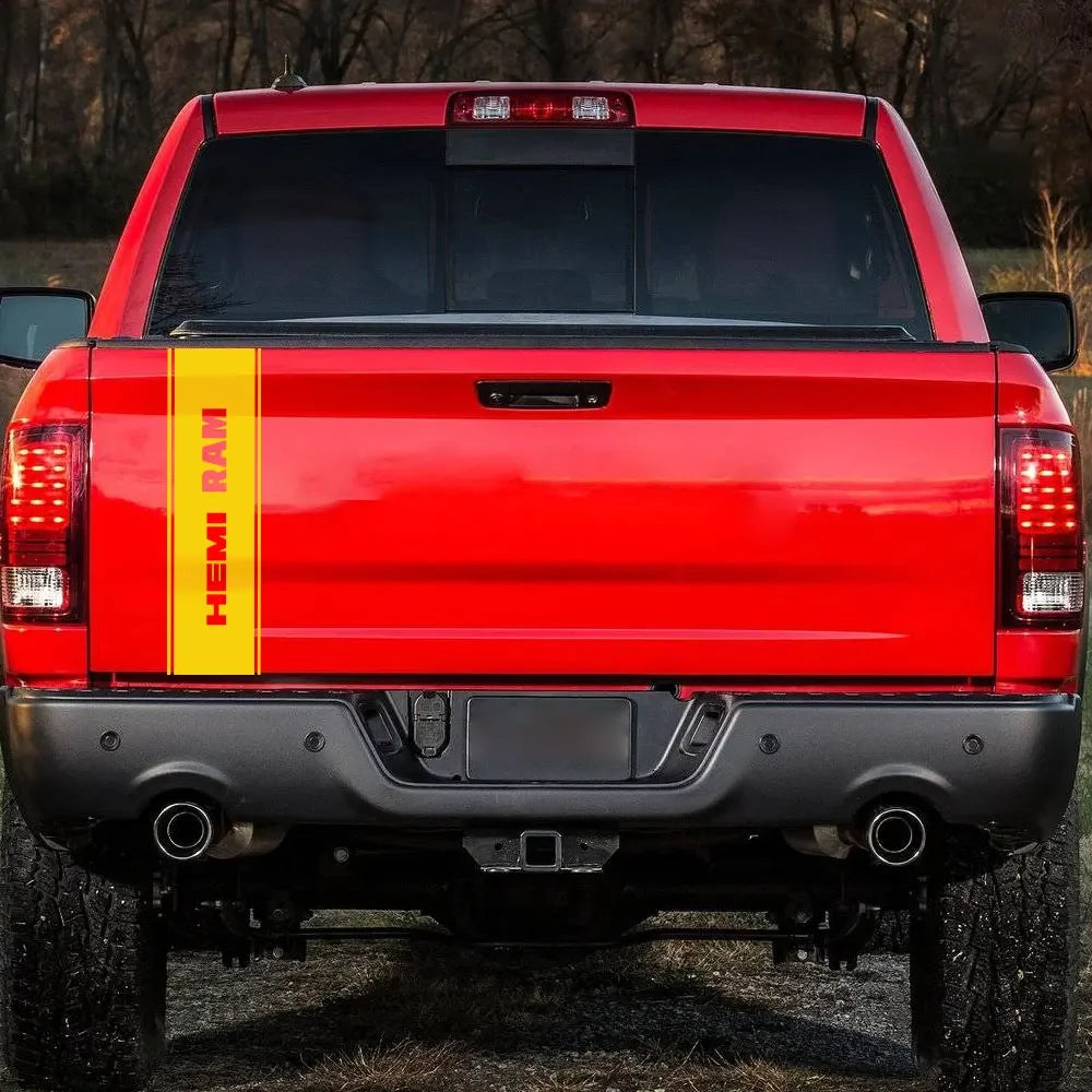 Rear Tailgate Custom Letter Decal for Dodge RAM 1500 / 2500 HEMI Rebel | 12-Color Vinyl Truck Sticker
