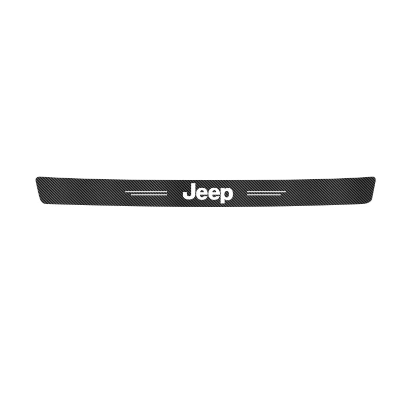 Carbon Fiber Door Sill Anti-Stepping Protector Sticker for Jeep Renegade | Leather-Look JEEP