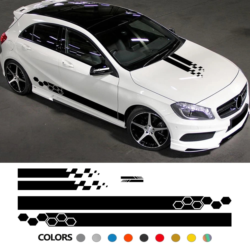Hood Engine Racing Sport Decal Sticker for Audi / BMW / Mercedes / Ford | Auto Tuning Vinyl