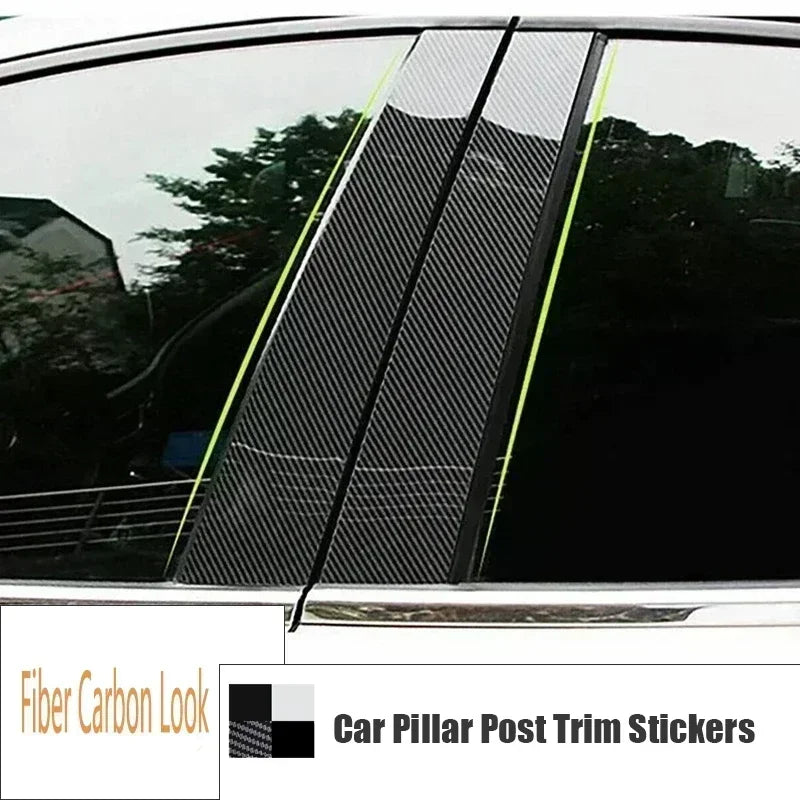 6pcs Window Door Column B C Pillar Post Cover Trim For Mercedes Benz A Class W169 5-Door Hatchback 2005-2012 Decoration Stickers