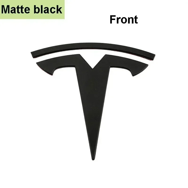 For Tesla Model 3 Mode Y Zinc Alloy Car Front Hood Logo Sticker Styling Auto Body Rear Trunk Emblem with Radian Accessories