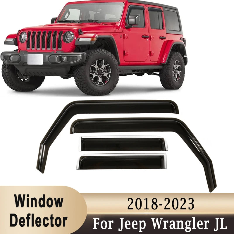 Side Window Deflectors Sun Visor Rain Guards for Ford F-150 / Trucks | 4-Piece Weather Shield