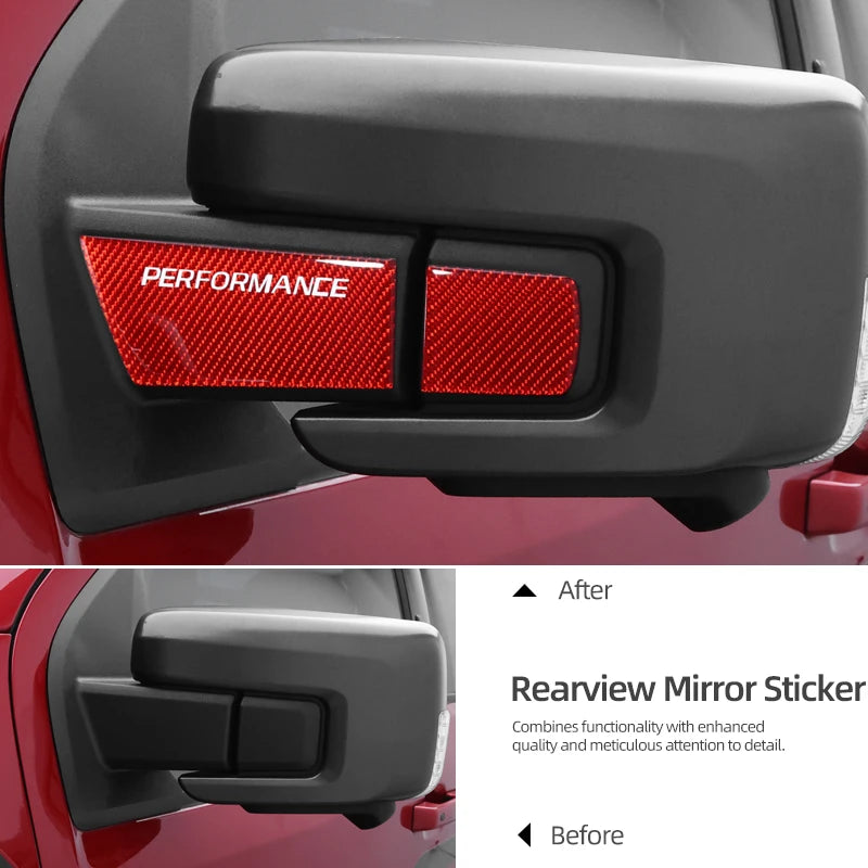 Real Carbon Fiber Rearview Mirror Trim for Ford F-150 SVT Raptor (2021–2025) | BetterHumz LHD/RHD