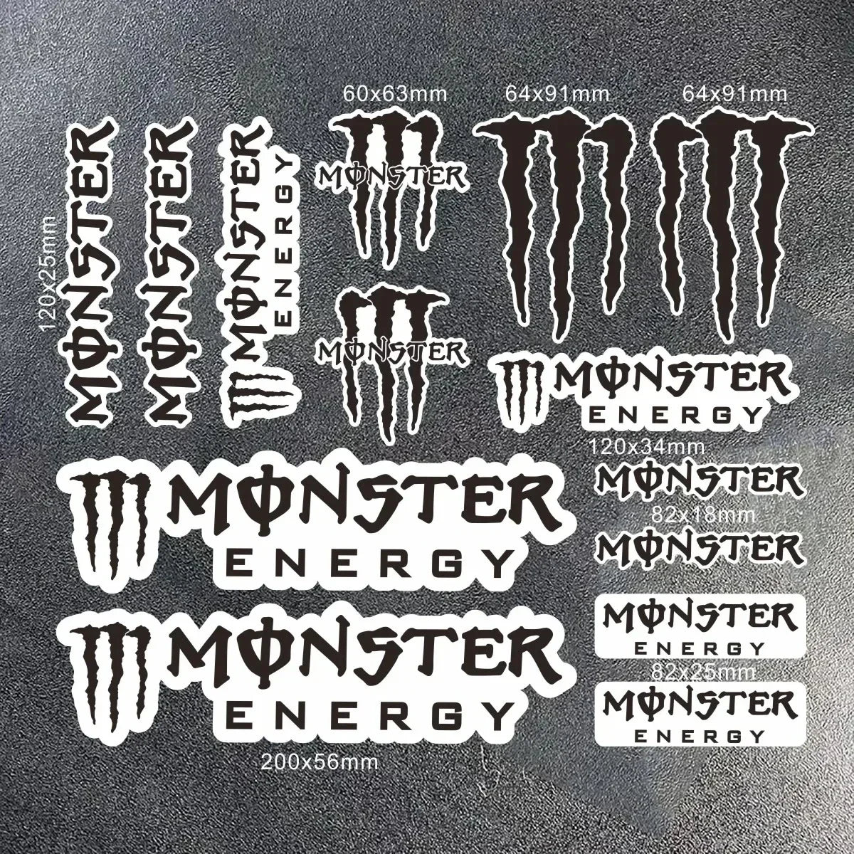 Monster Energy Motorcycle Side Strip Sticker - Reflective Vinyl Decals for Cars & Motorcycles