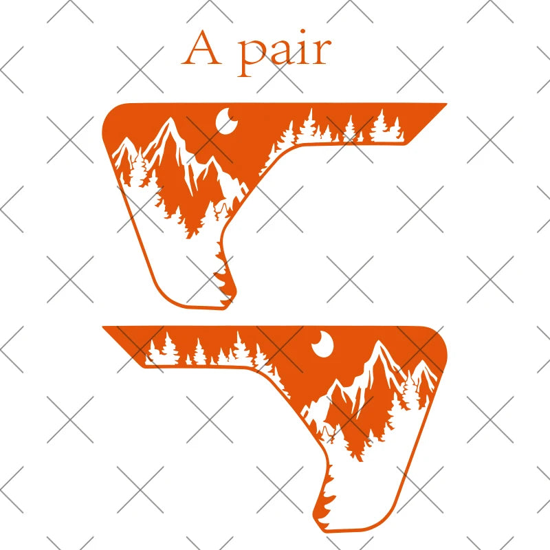 Mountains and Trees Car Stickers Decoration Fender Vent Exterior Accessories Vinyl Decals for Jeep Wrangler JL JLU JT 2018-2026