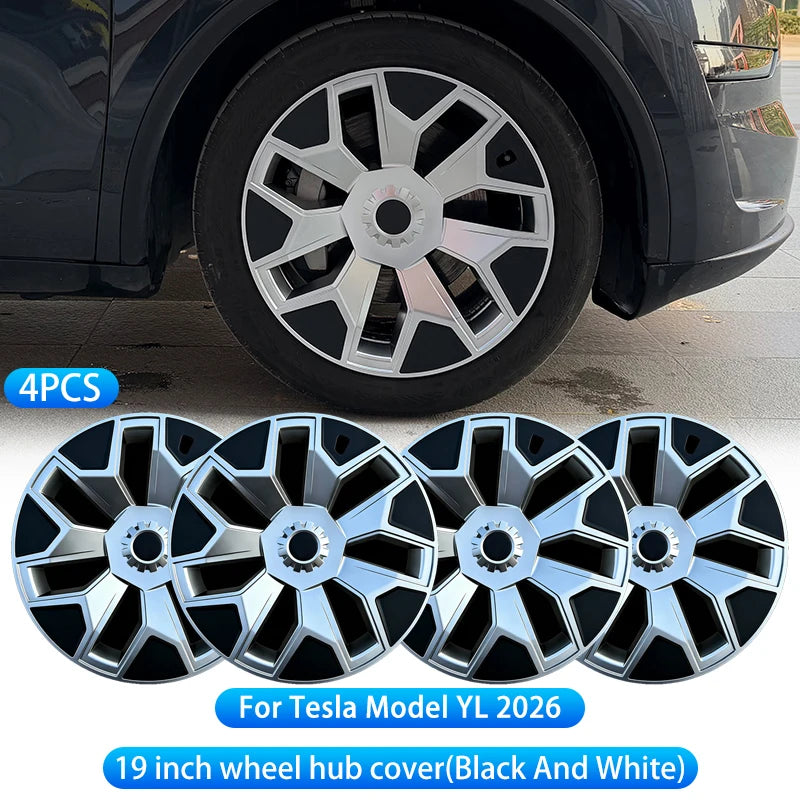 19" Replacement Hub Cap Wheel Covers for Tesla Model Y (2026) | 4-Piece Set