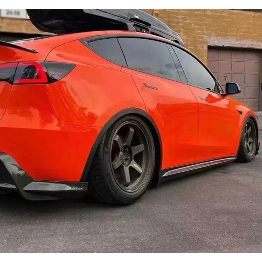 Real Carbon Fiber Side Skirt Splitters, Cupwings & Winglets for Tesla Model Y | Canards Body Kit
