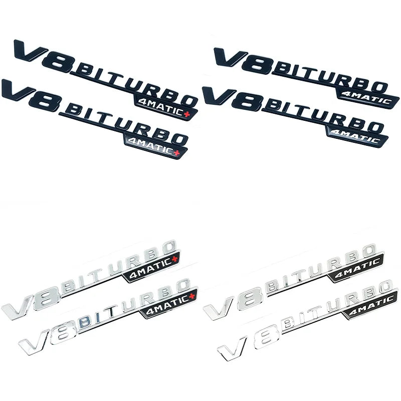 V8 Biturbo 4MATIC Fender Emblem for Mercedes C63S/E63S | Side Badge