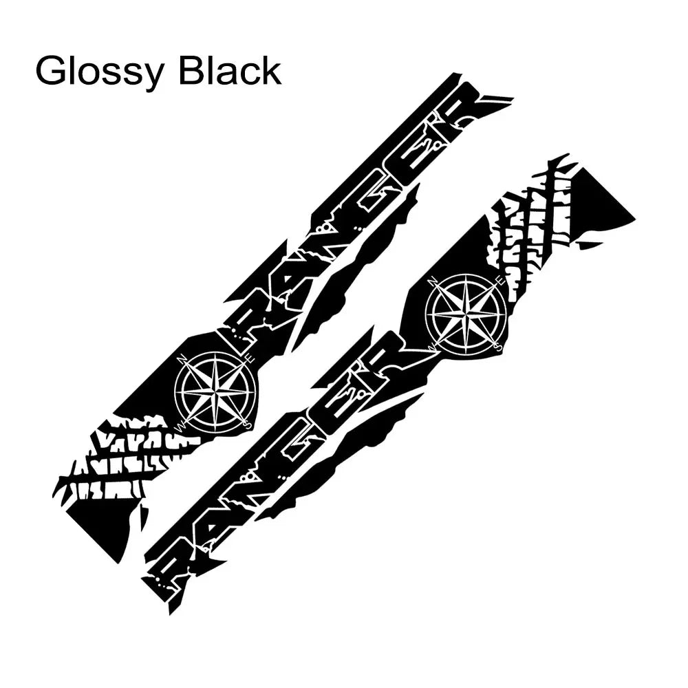 Tire Print & Compass Adventure Tail Decal for Ford Ranger Raptor | 2-Piece Vinyl
