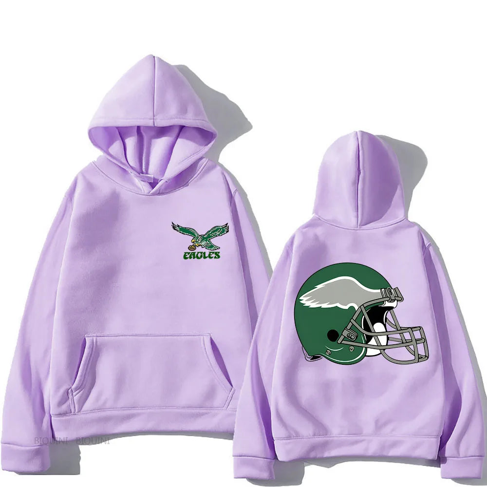 Philadelphia Eagles Hooded Sweatshirt | Autumn/Winter Fleece Vintage Pullover