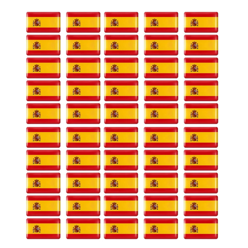 Epoxy Spain Flag Sticker Car Interior Decoration Decal | 10 / 20 / 50 Pack for SEAT / Cup Holder