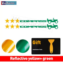 Cargar imagen en el visor de la galería, Jeep Compass Willy Edition Star Decal Kit – Reflective Vinyl | Hood, Trunk &amp; Door Pillar (2 Pcs)