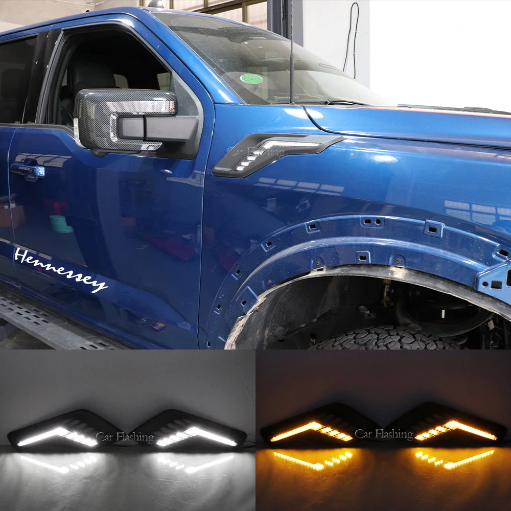 LED Fender Daytime Running Light for Ford Raptor F-150 (2022–2023) | 2-Piece DRL Turn Signal