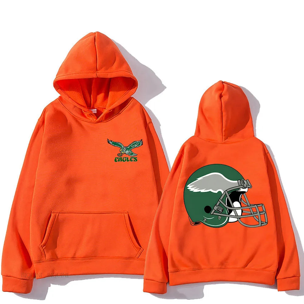 Philadelphia Eagles Hooded Sweatshirt | Autumn/Winter Fleece Vintage Pullover