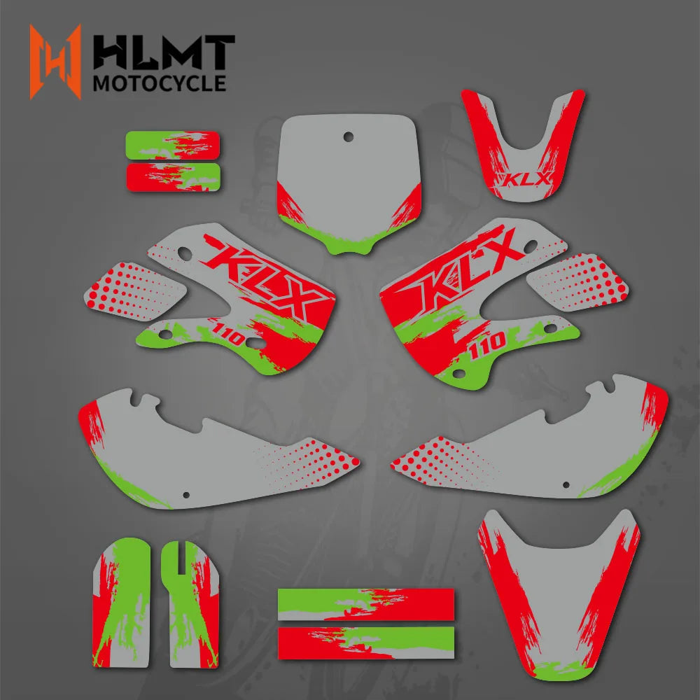 Graphics Decal Sticker Kit for Kawasaki KLX110 (2000-2009)