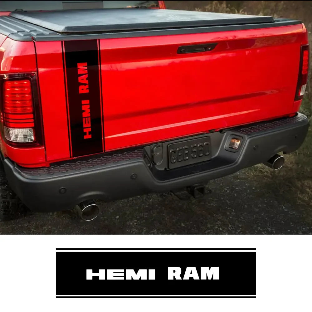 Rear Tailgate Custom Letter Decal for Dodge RAM 1500 / 2500 HEMI Rebel | 12-Color Vinyl Truck Sticker