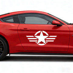 Star & Stripes Car Decal – Waterproof PVC Vinyl Sticker for Cars, Trucks, SUVs, Vans & Motorcycles