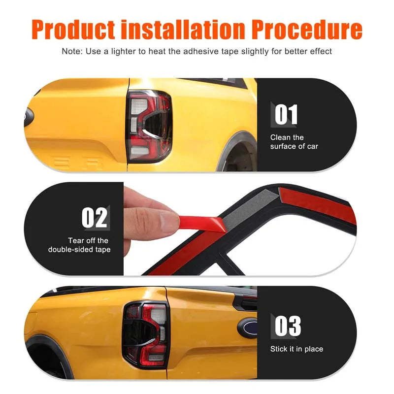 Headlight Cover Trim Front Lamp Strip for Ford Ranger T9 (2023–2024) | Matte Black ISO9001
