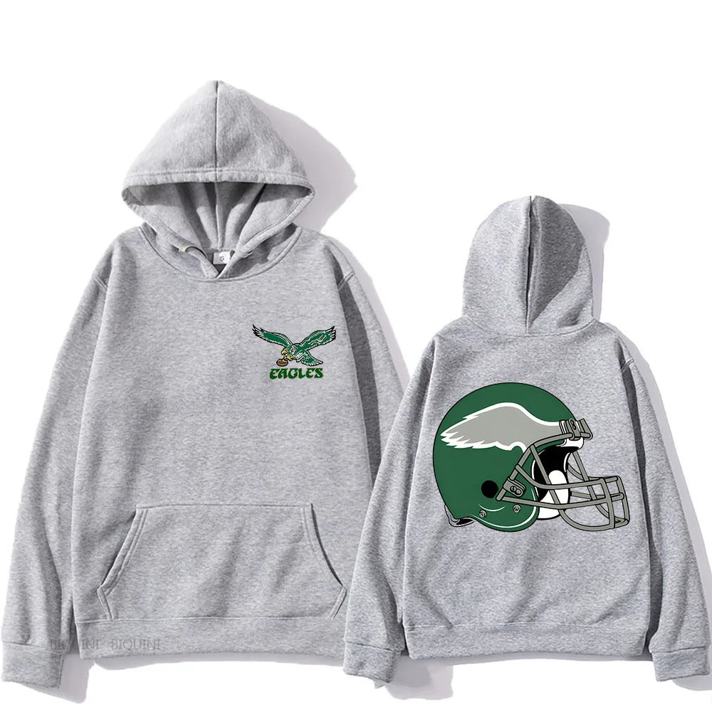 Philadelphia Eagles Hooded Sweatshirt | Autumn/Winter Fleece Vintage Pullover