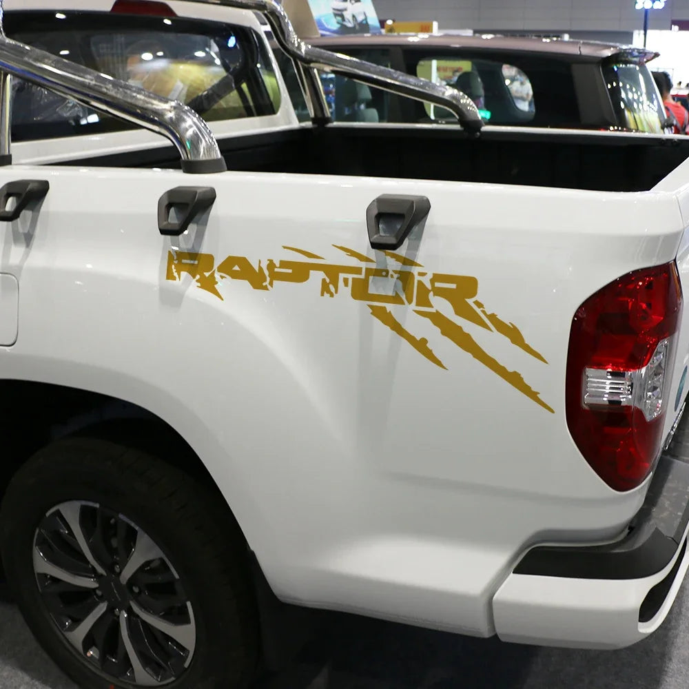 Claw Style Truck Bed Side Decal for Ford F-150 / Ranger Raptor | Pickup Vinyl Graphics 2-Pack