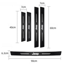 Load image into Gallery viewer, Carbon Fiber Door Sill Anti-Stepping Protector Sticker for Jeep Renegade | Leather-Look JEEP