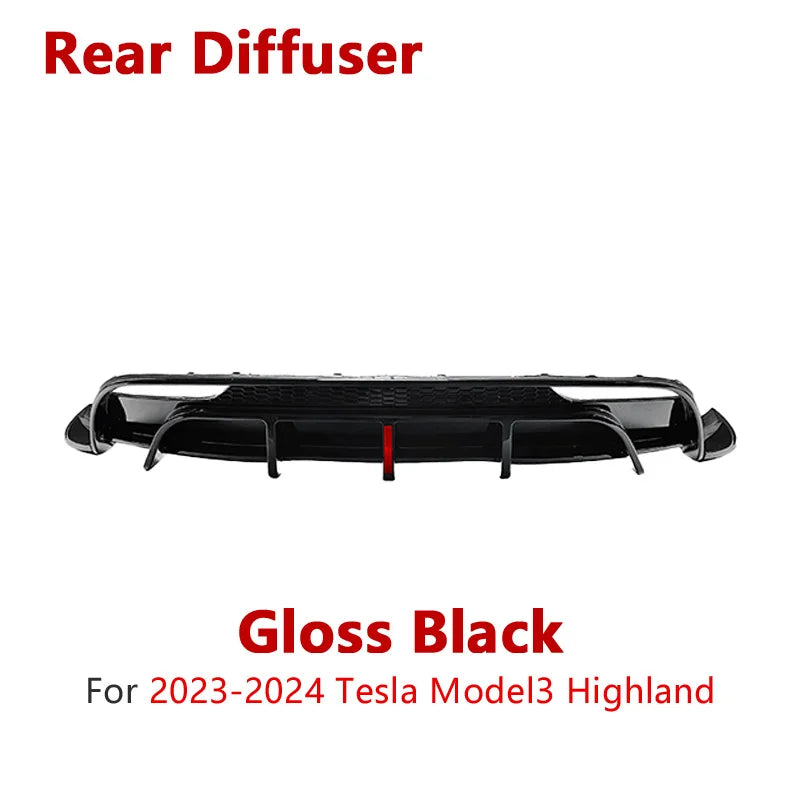 Full Body Kit — Bumper Lips, Diffuser & Spoiler for Tesla Models | Gloss Black & Carbon Tuning