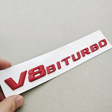Cargar imagen en el visor de la galería, 3D ABS Chrome V8 BITURBO Emblem Fender Side Badge for Mercedes-Benz AMG | Decal Sticker