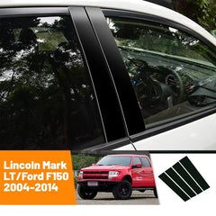 Black Carbon Fiber Door & Window Trim Sticker for Lincoln Mark LT / Ford F-150 (2004–2014)