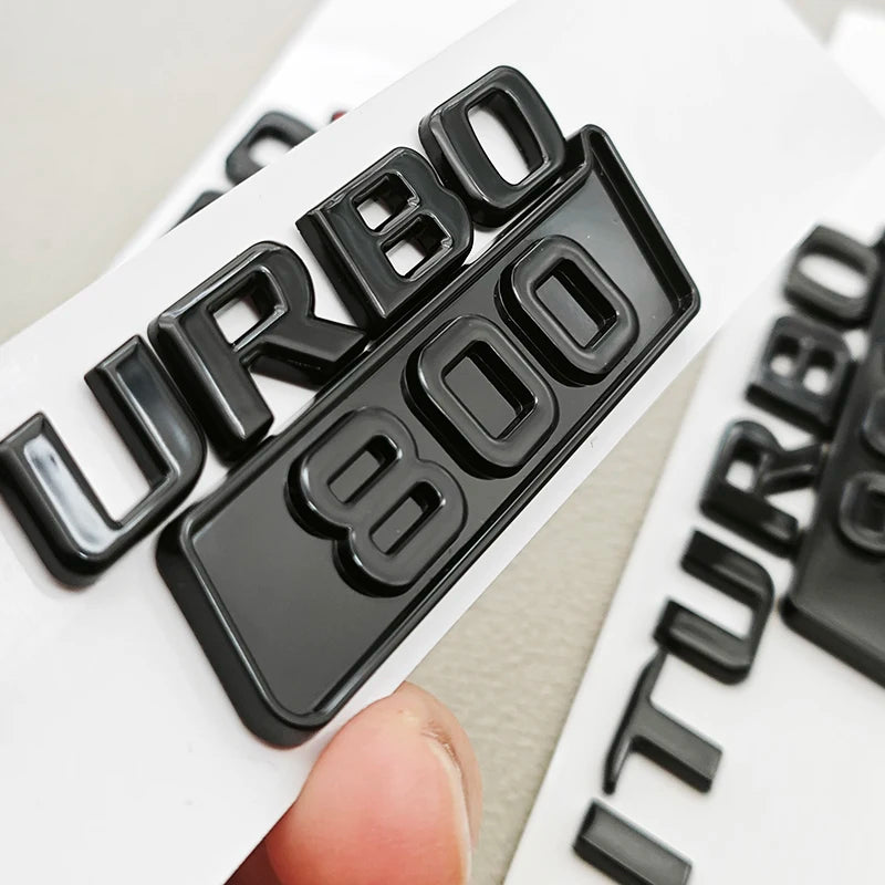Gloss Black BITURBO 800 / 900 Side Fender Emblem Decal for Mercedes-Benz AMG | Badge Sticker