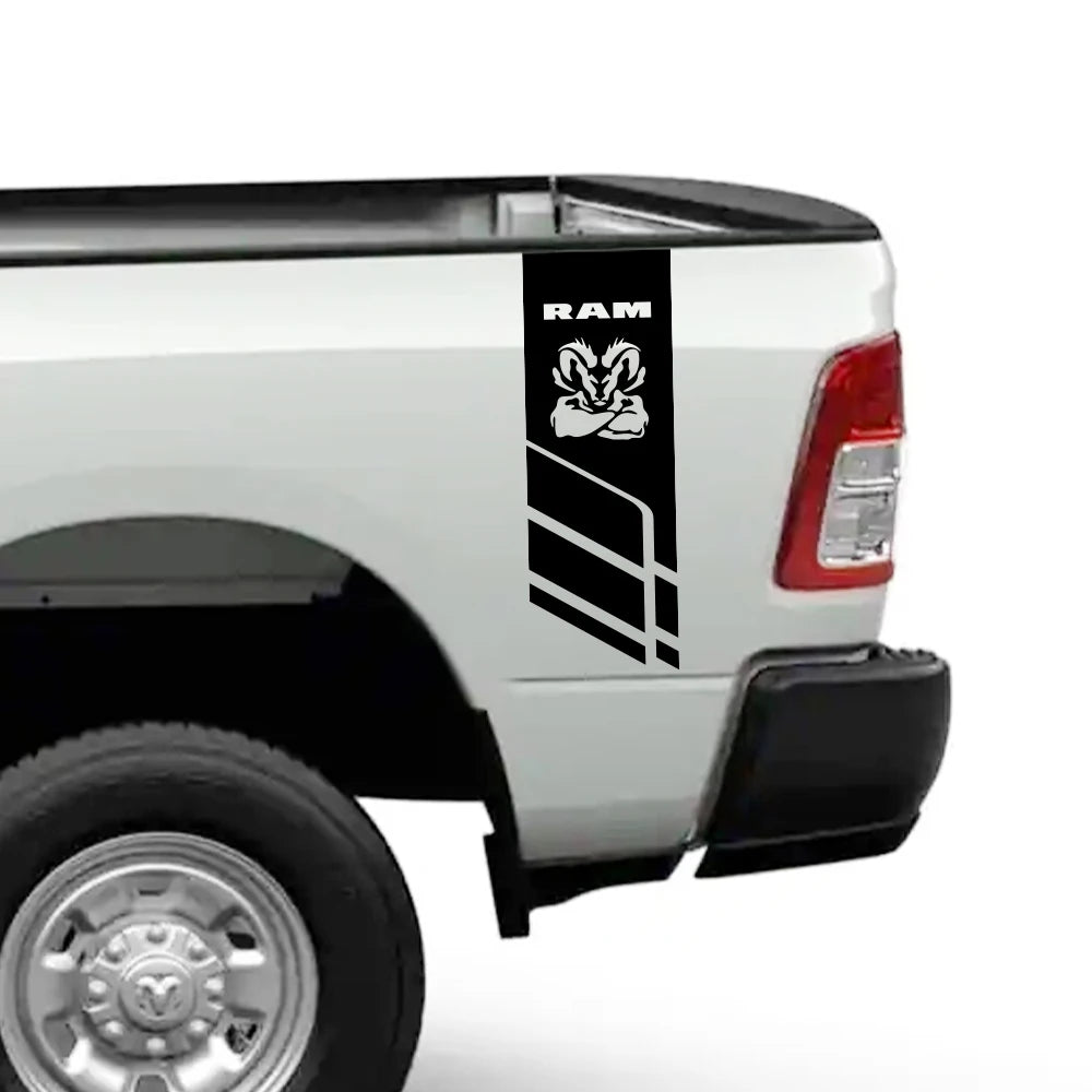 Back Door & Side Decal for Dodge RAM 1500 / 2500 HEMI Rebel 5.7L | Pickup Vinyl Sticker