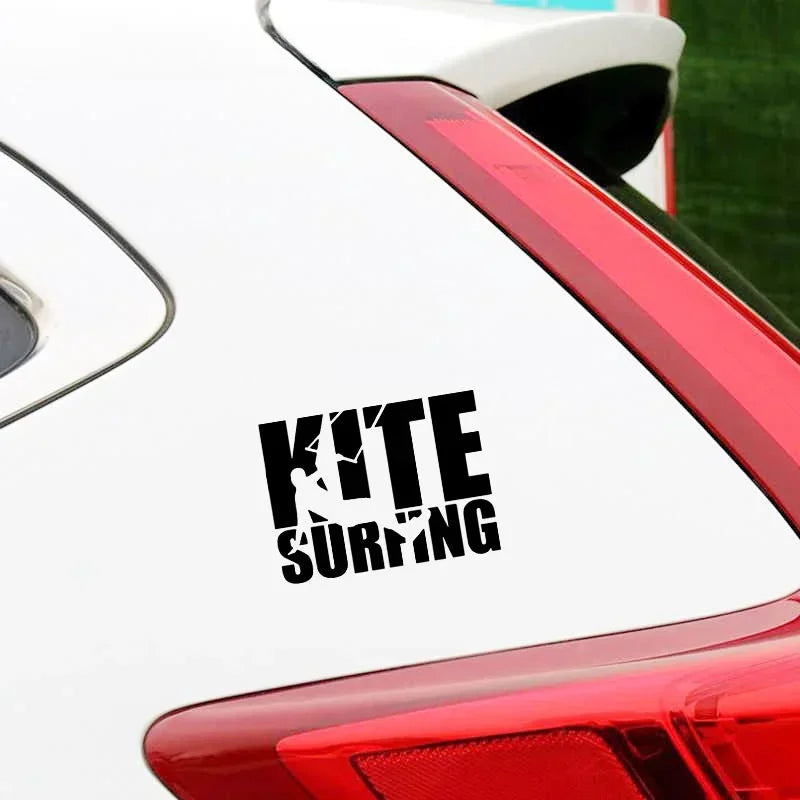 KiteSurfing Funny Car Sticker - Waterproof Scratch-Proof Decal for Vans, Windows, and Caravans