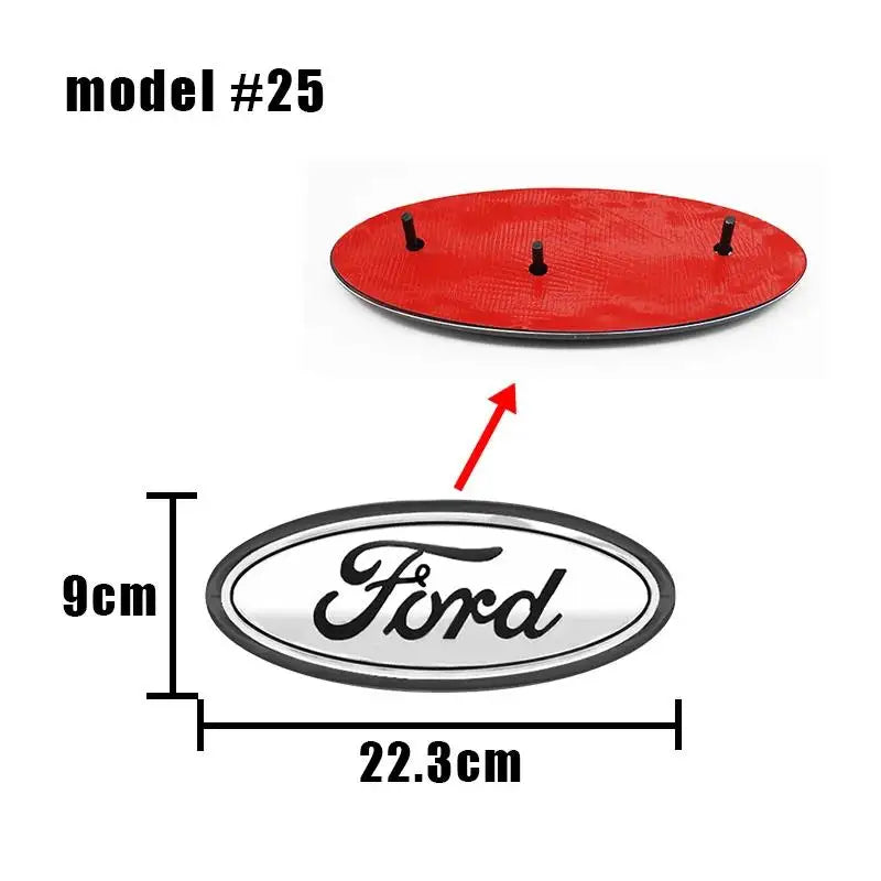 22.3X9cm Car Front Grille Emblem Sticker Rear Trunk Decal Replacement Accessories For Ford F150 F250 Edge Escape Transit Fusion