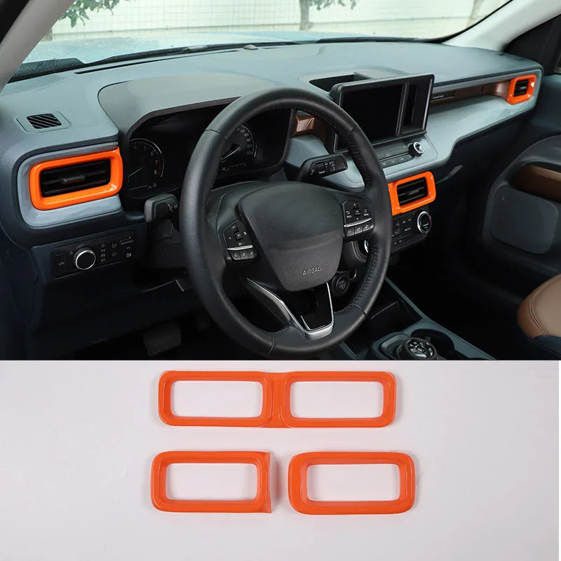 ABS Center Control Panel & Steering Wheel Decoration Trim for Ford Maverick (2022) | Orange / Color Options