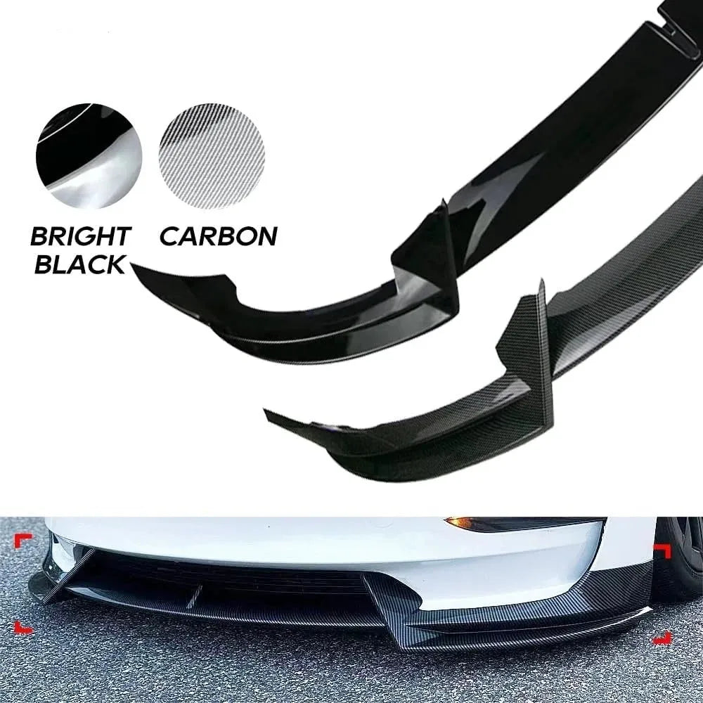 Front Bumper Front Lip Front Shovel kit Compatible for Tesla Model 3 2017-2023 & Model Y 2017-2024,Body Spoiler Splitter kit