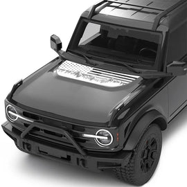 USA Flag Mountain & Tree Hood Bonnet Decal for Ford Bronco | Styling Vinyl Sticker