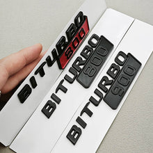 Cargar imagen en el visor de la galería, Gloss Black BITURBO 800 / 900 Side Fender Emblem Decal for Mercedes-Benz AMG | Badge Sticker